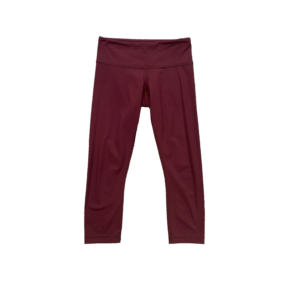 Lululemon Leggings Womens 4 Bordeaux Wunder Under Pull On Wicking Athletic Capri